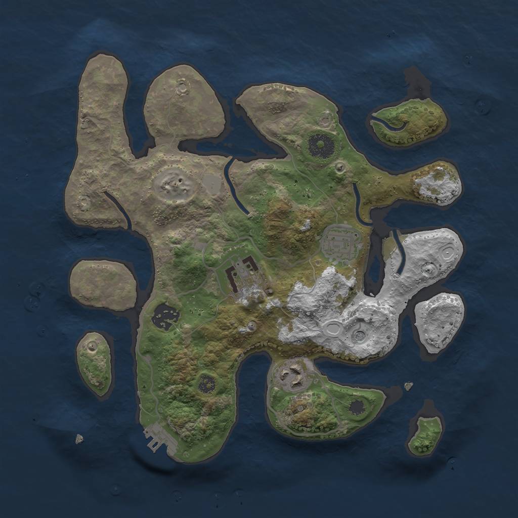 Rust Map: Procedural Map, Size: 3000, Seed: 307412500, 11 Monuments