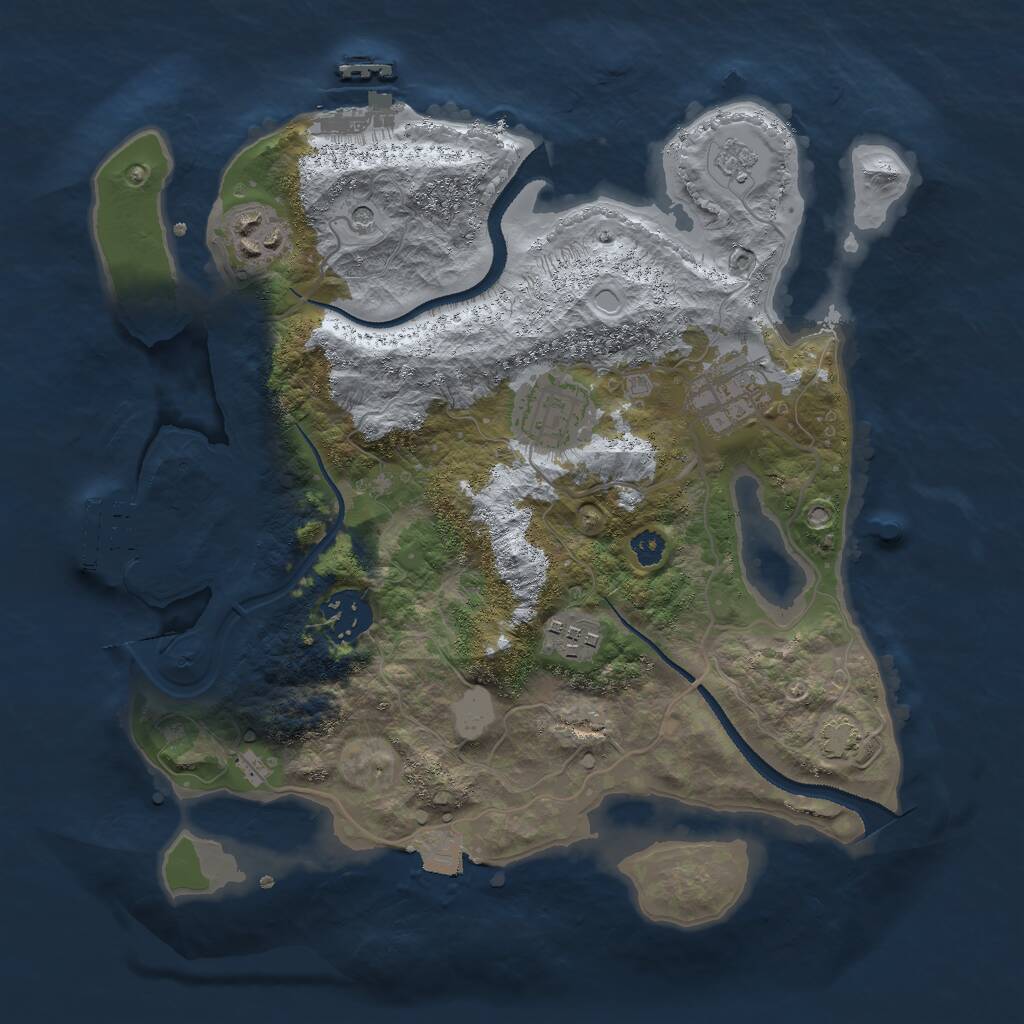 Rust Map: Procedural Map, Size: 3000, Seed: 789148244, 11 Monuments