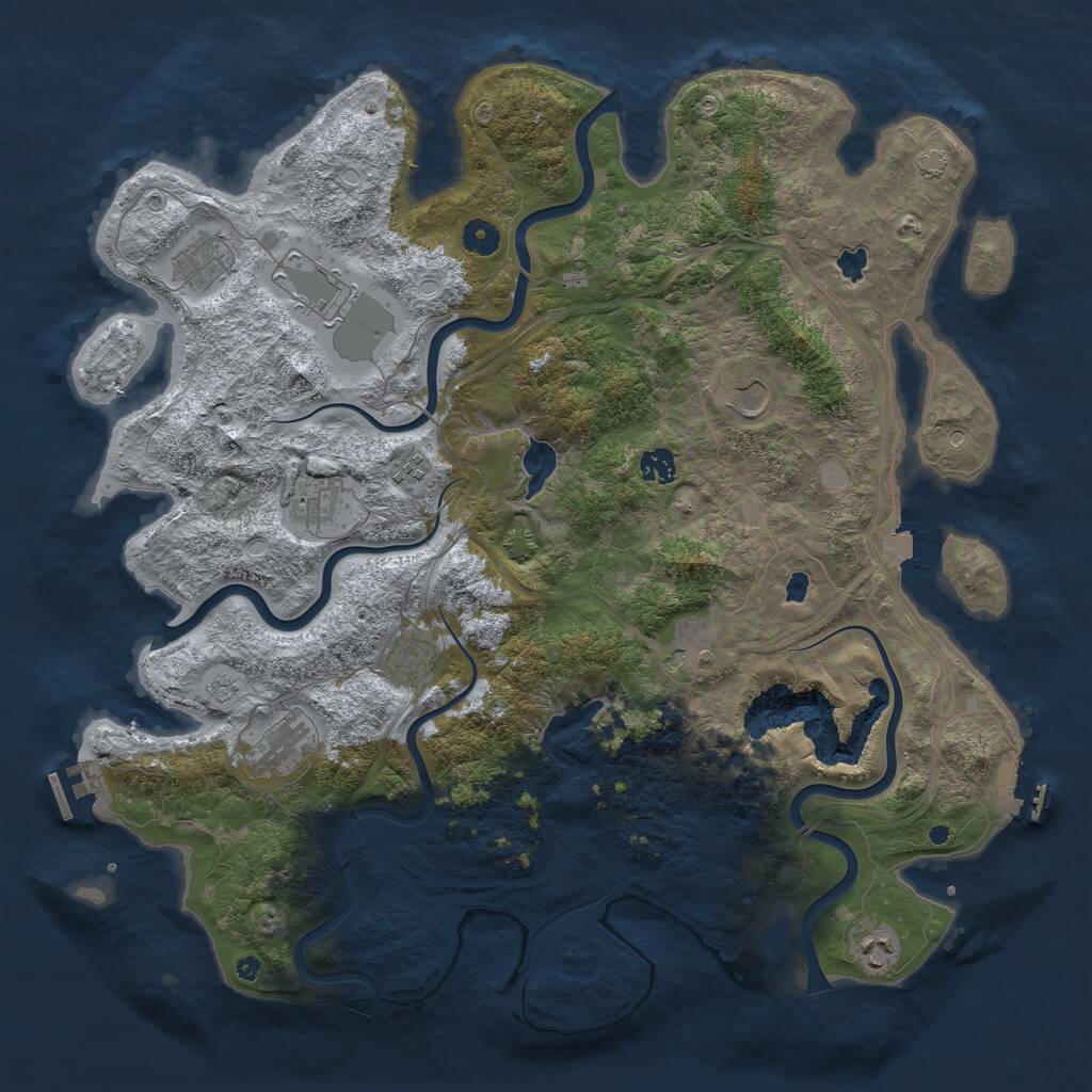 Rust Map: Procedural Map, Size: 4500, Seed: 24964, 16 Monuments