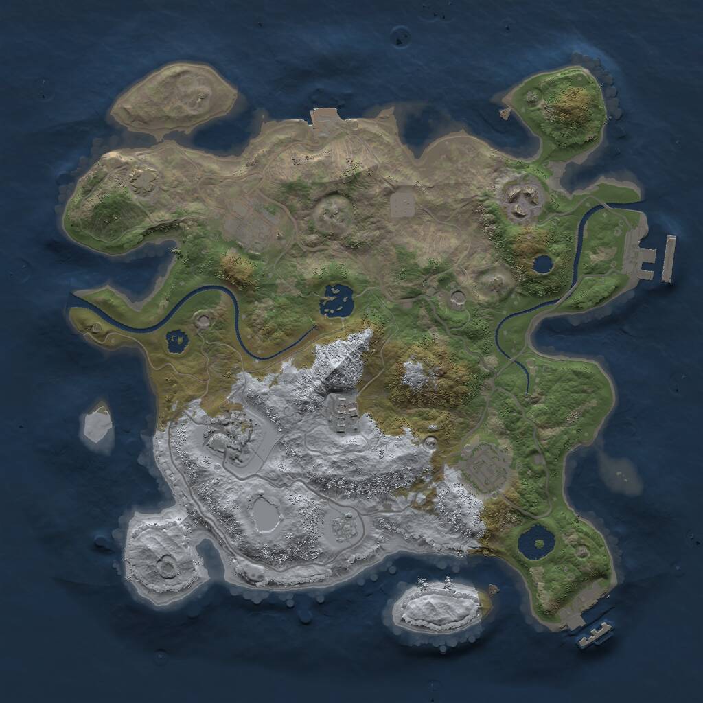 Rust Map: Procedural Map, Size: 3021, Seed: 3121331, 12 Monuments