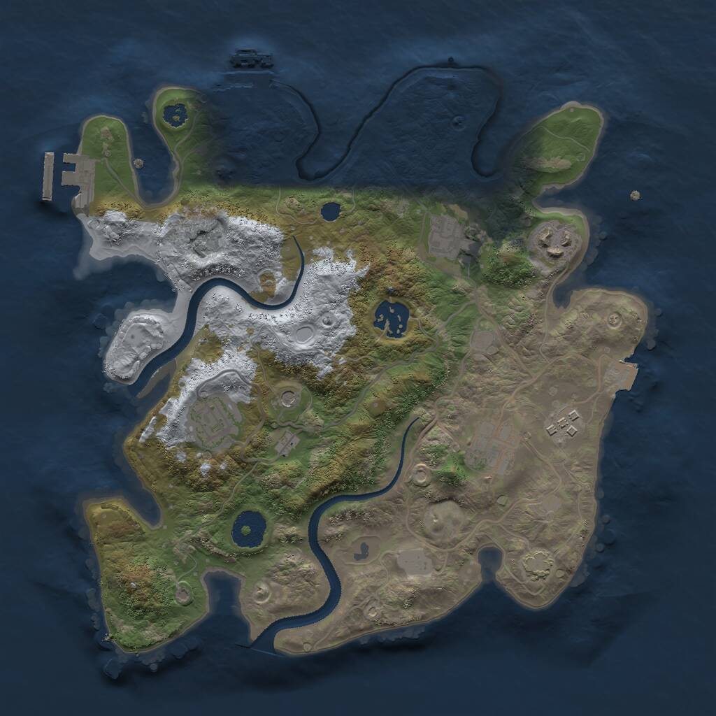 Rust Map: Procedural Map, Size: 3000, Seed: 5151, 11 Monuments