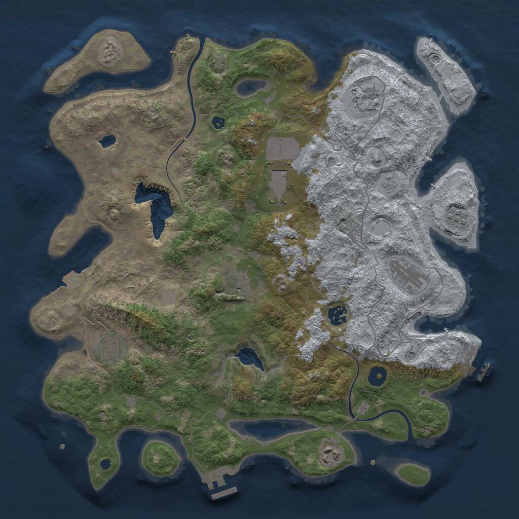 Rust Map: Procedural Map, Size: 4000, Seed: 108043592, 14 Monuments