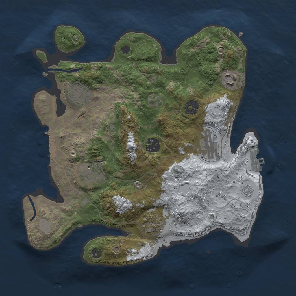 Rust Map: Procedural Map, Size: 3000, Seed: 19, 14 Monuments
