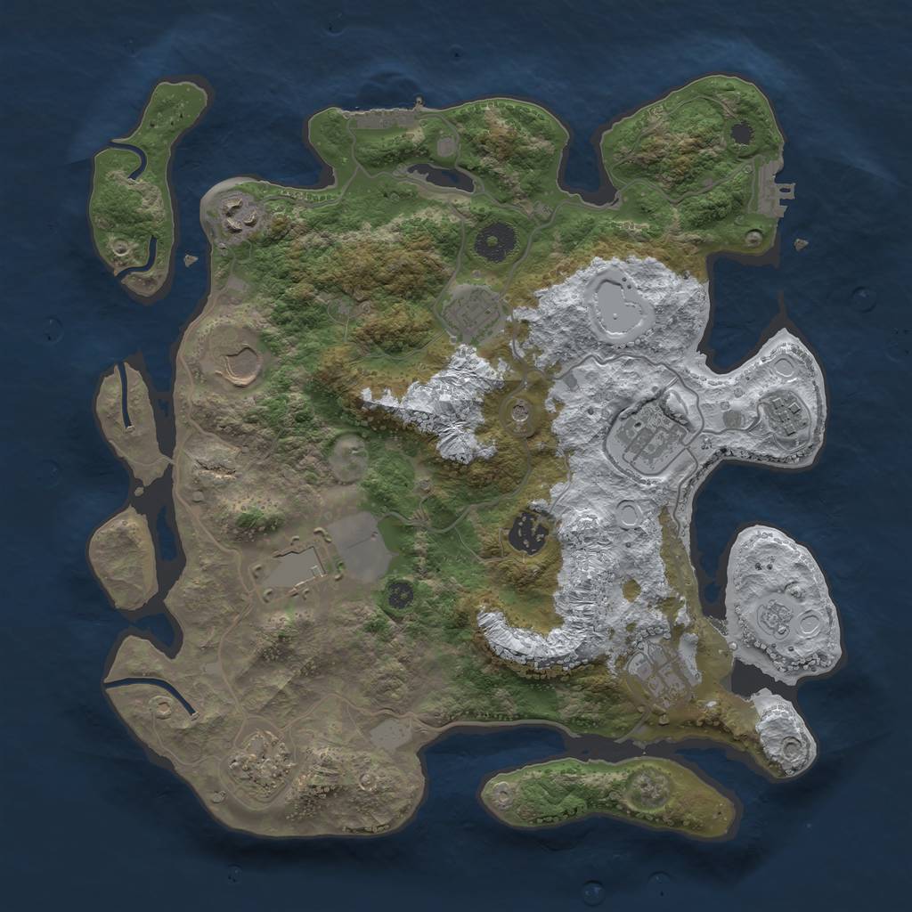 Rust Map: Procedural Map, Size: 3500, Seed: 20220130, 18 Monuments
