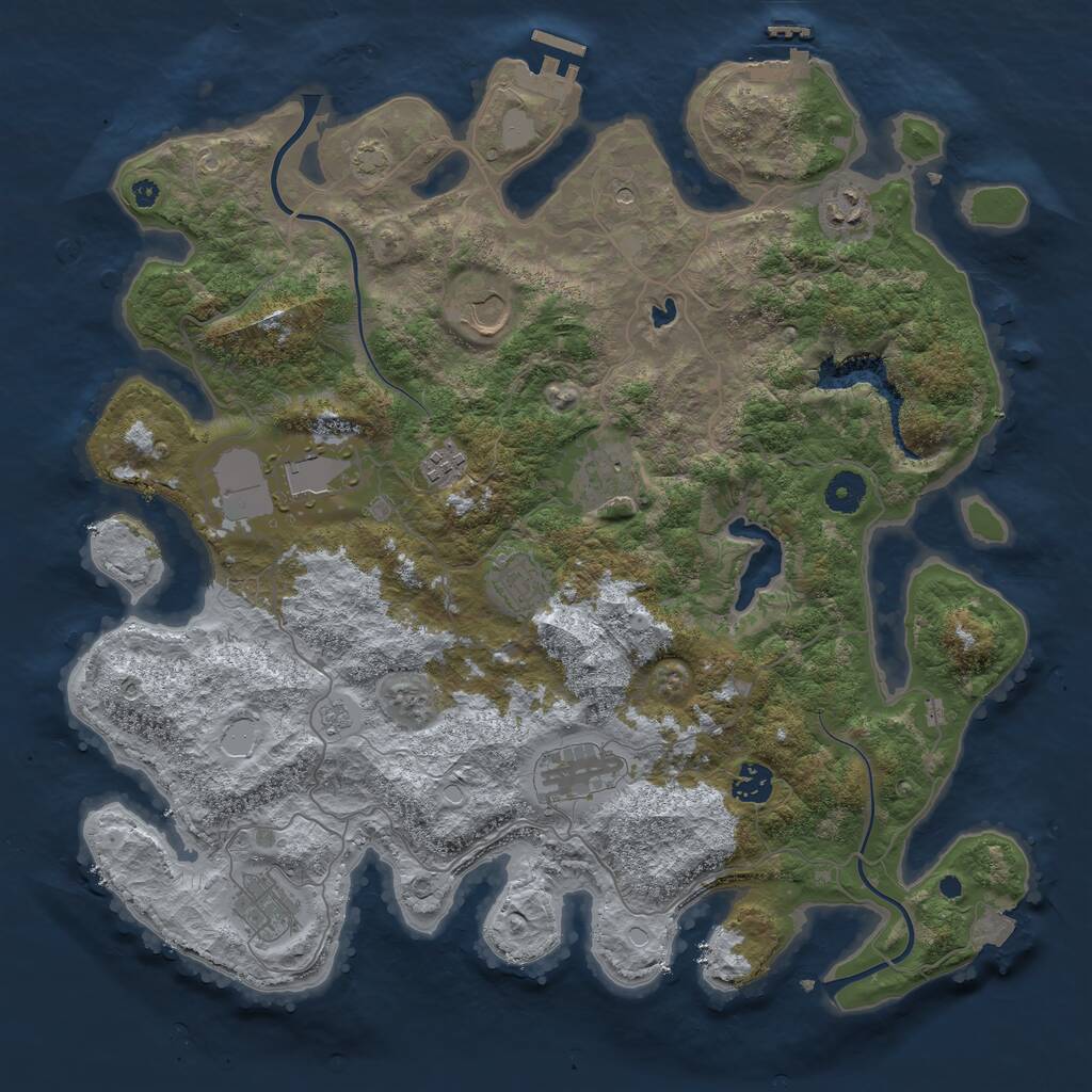 Rust Map: Procedural Map, Size: 4000, Seed: 5633974, 15 Monuments