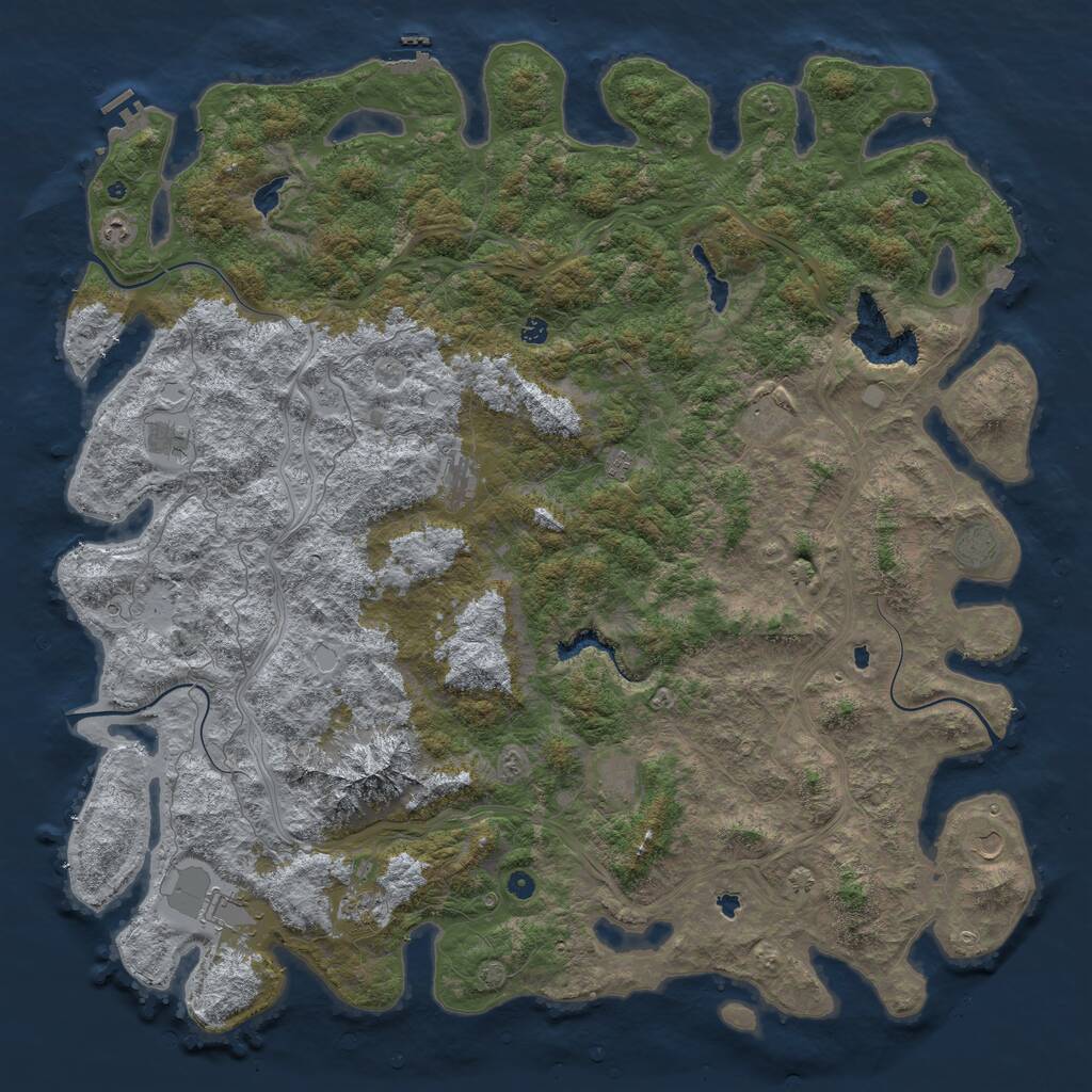Rust Map: Procedural Map, Size: 6000, Seed: 79443259, 17 Monuments
