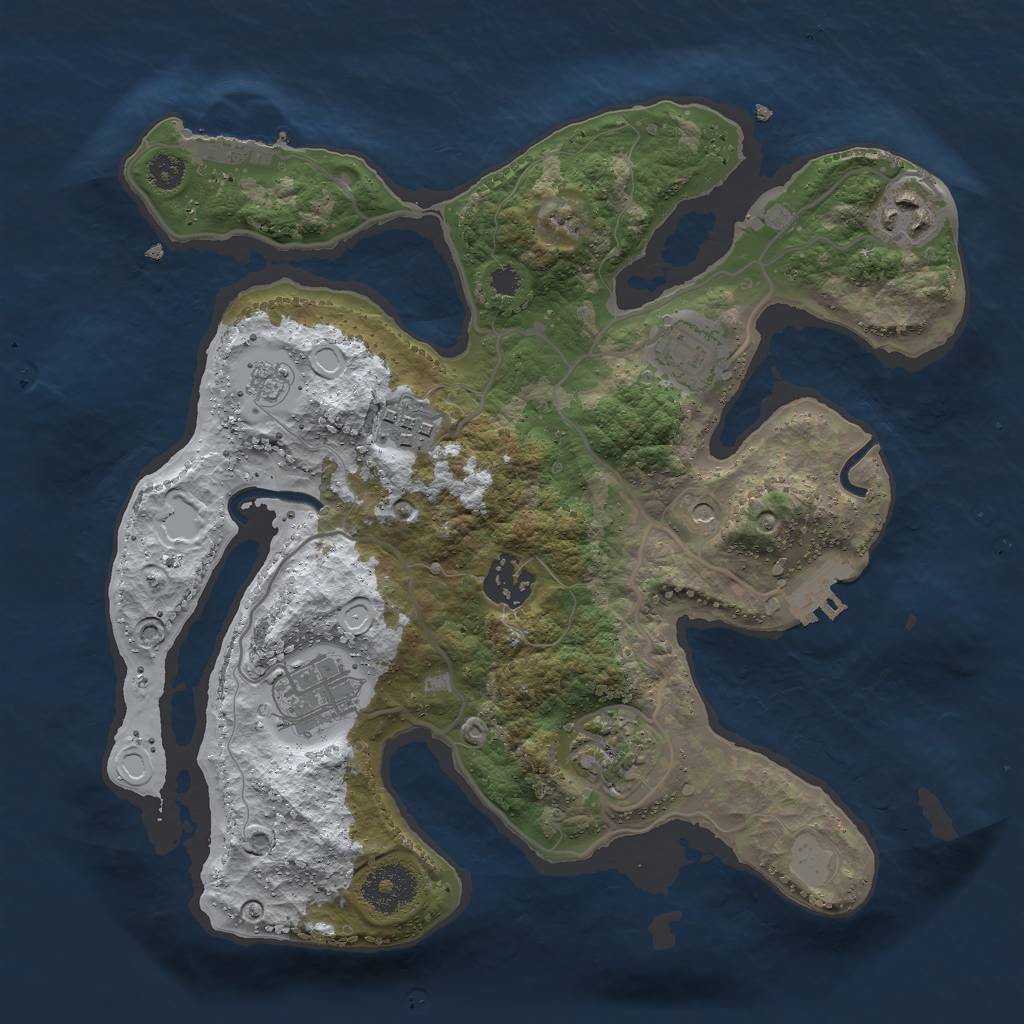 Rust Map: Procedural Map, Size: 3000, Seed: 63456, 15 Monuments