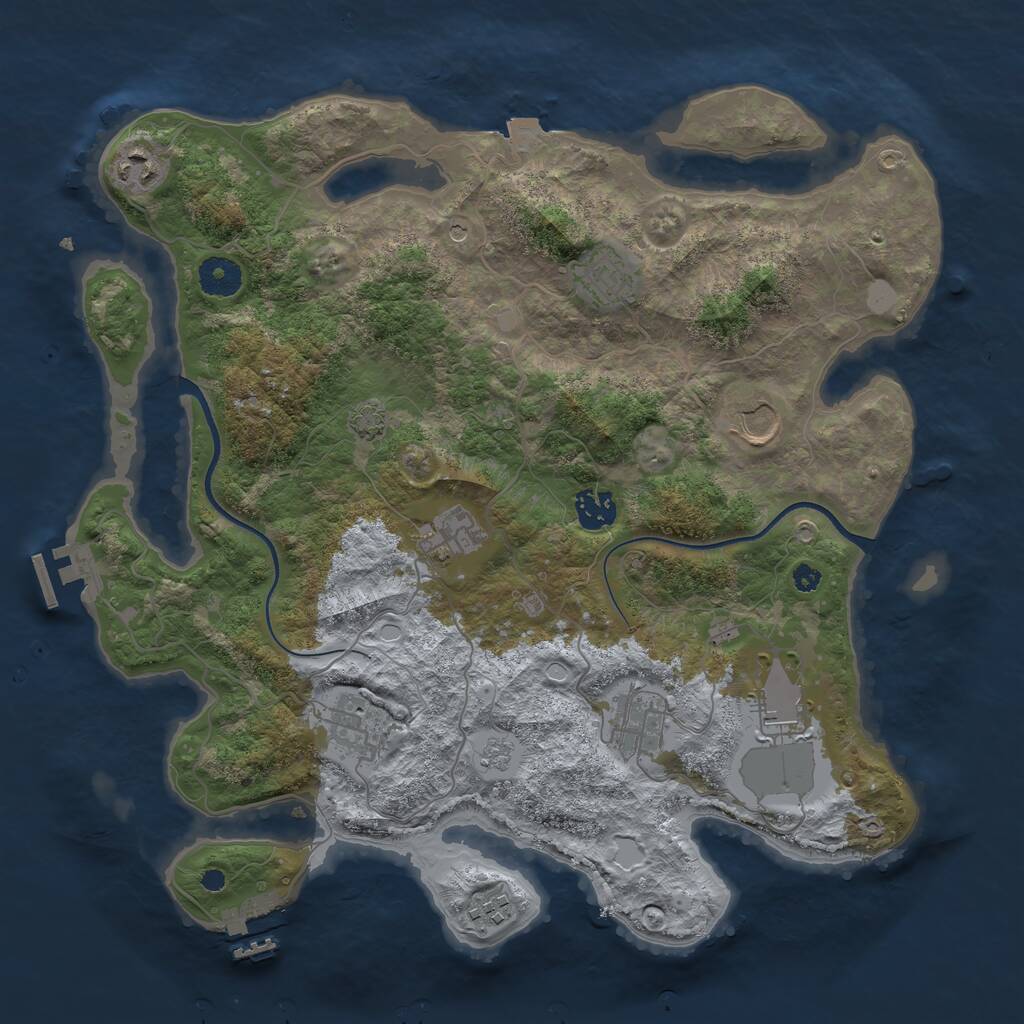 Rust Map: Procedural Map, Size: 3700, Seed: 6311696, 15 Monuments