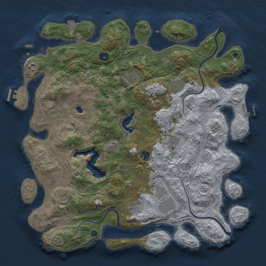 Rust Map: Procedural Map, Size: 4300, Seed: 124512, 15 Monuments