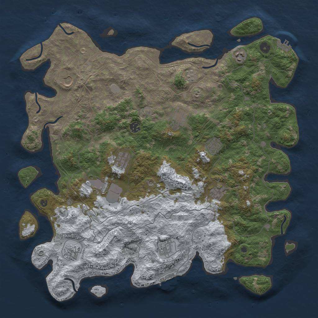 Rust Map: Procedural Map, Size: 4500, Seed: 188, 20 Monuments