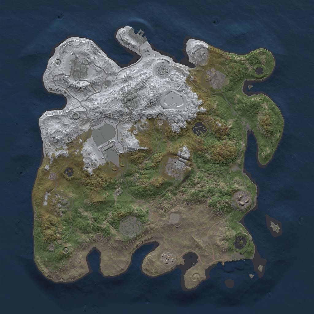 Rust Map: Procedural Map, Size: 3500, Seed: 420420, 18 Monuments
