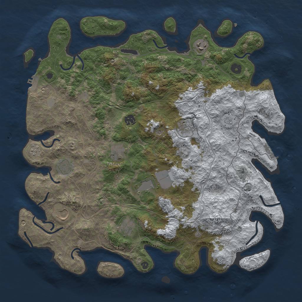 Rust Map: Procedural Map, Size: 4250, Seed: 8005214, 18 Monuments