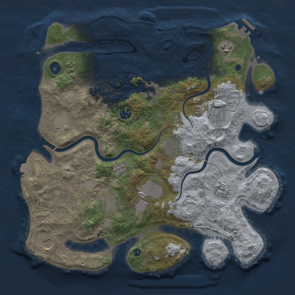 Rust Map: Procedural Map, Size: 3800, Seed: 812351, 17 Monuments