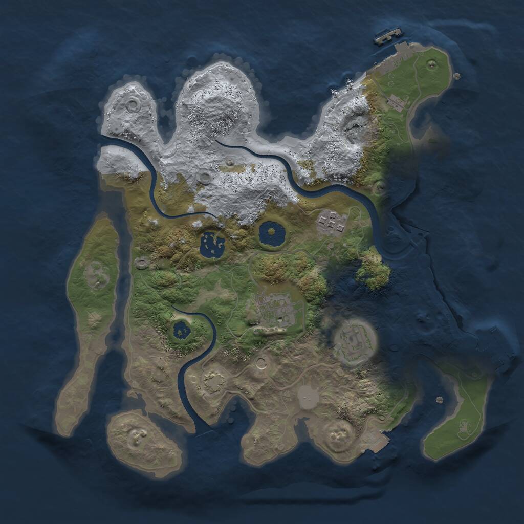 Rust Map: Procedural Map, Size: 3000, Seed: 82996, 9 Monuments