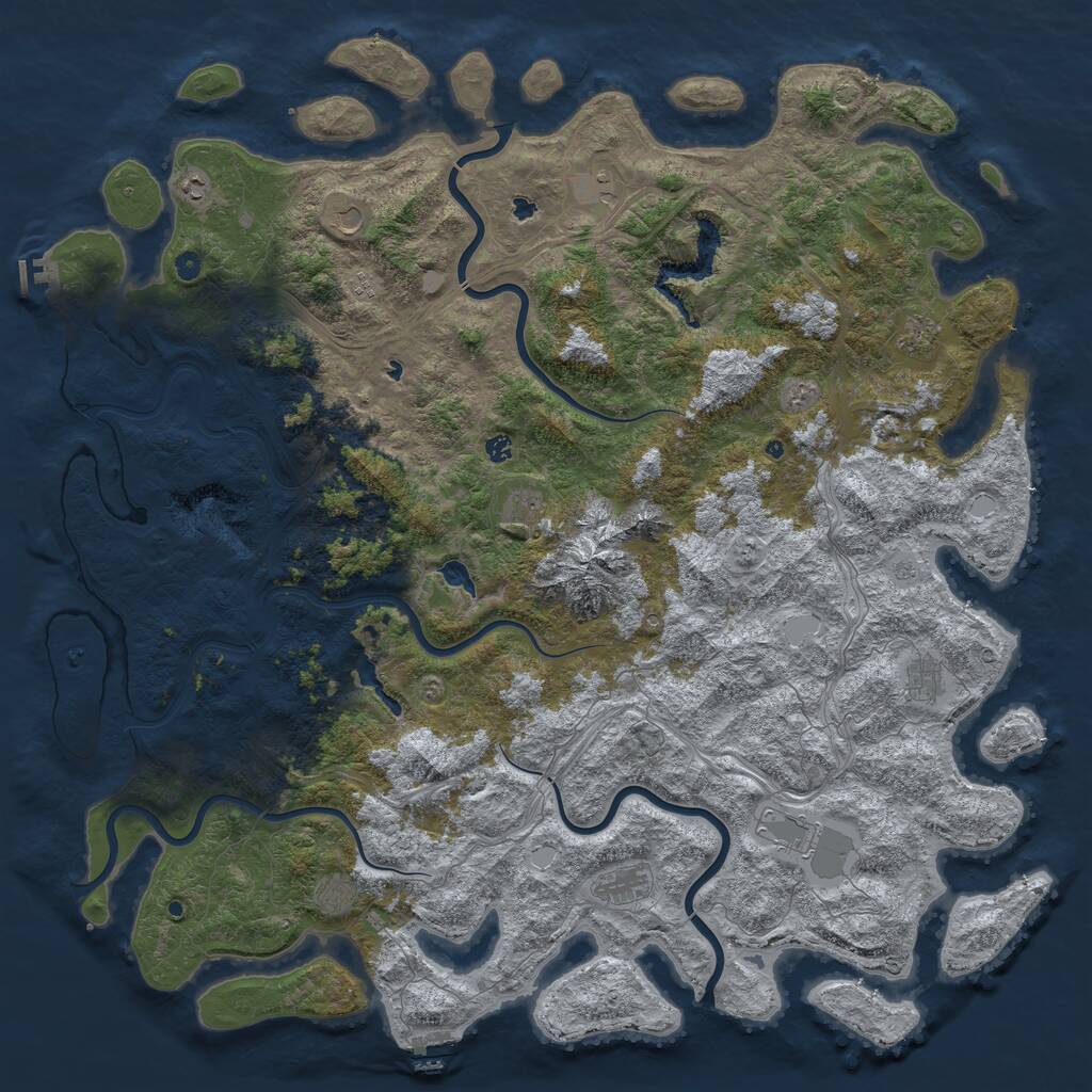 Rust Map: Procedural Map, Size: 6000, Seed: 467982, 17 Monuments