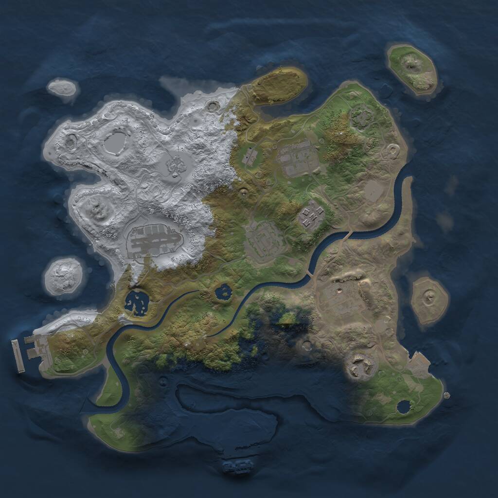 Rust Map: Procedural Map, Size: 3000, Seed: 5890466, 13 Monuments