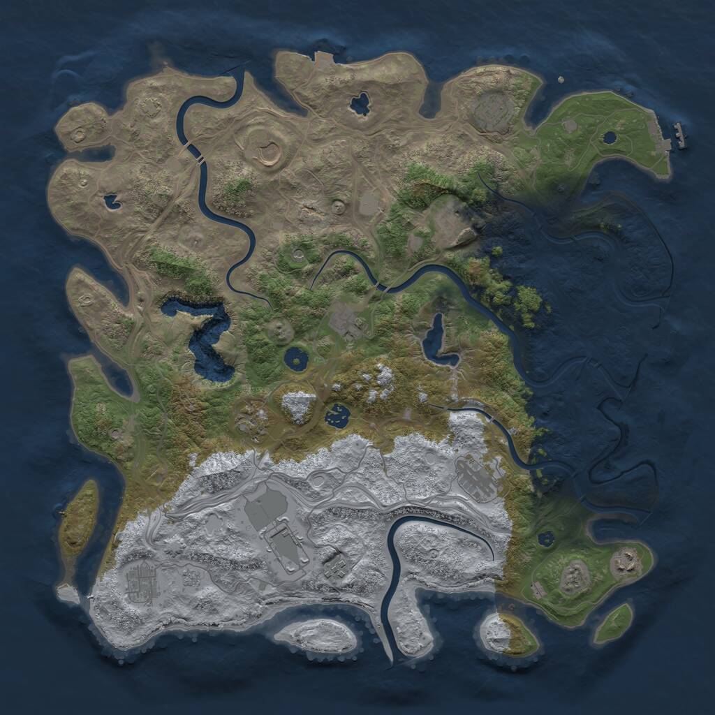 Rust Map: Procedural Map, Size: 4500, Seed: 943846, 17 Monuments