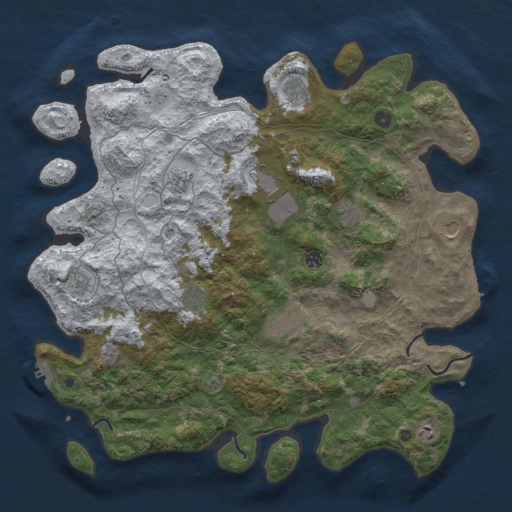 Rust Map: Procedural Map, Size: 4500, Seed: 51311695, 20 Monuments