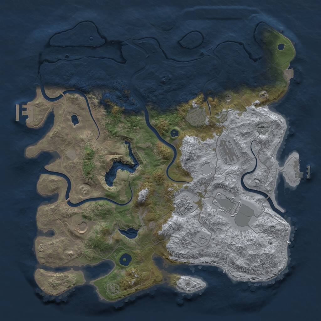 Rust Map: Procedural Map, Size: 4000, Seed: 315809908, 11 Monuments