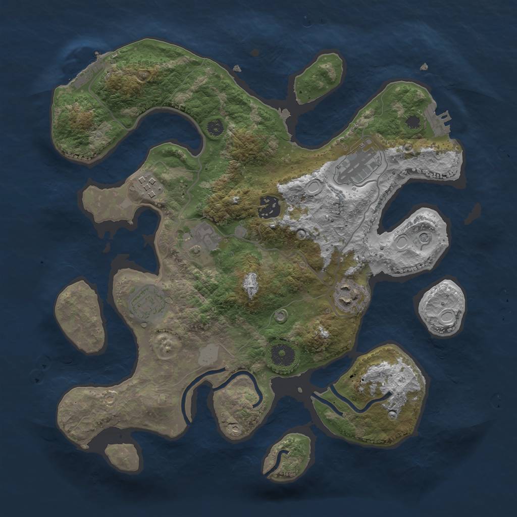 Rust Map: Procedural Map, Size: 3300, Seed: 69696969, 14 Monuments