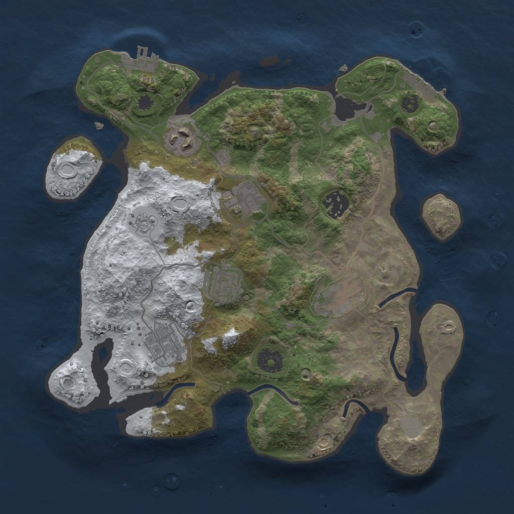 Rust Map: Procedural Map, Size: 3000, Seed: 158820052, 14 Monuments