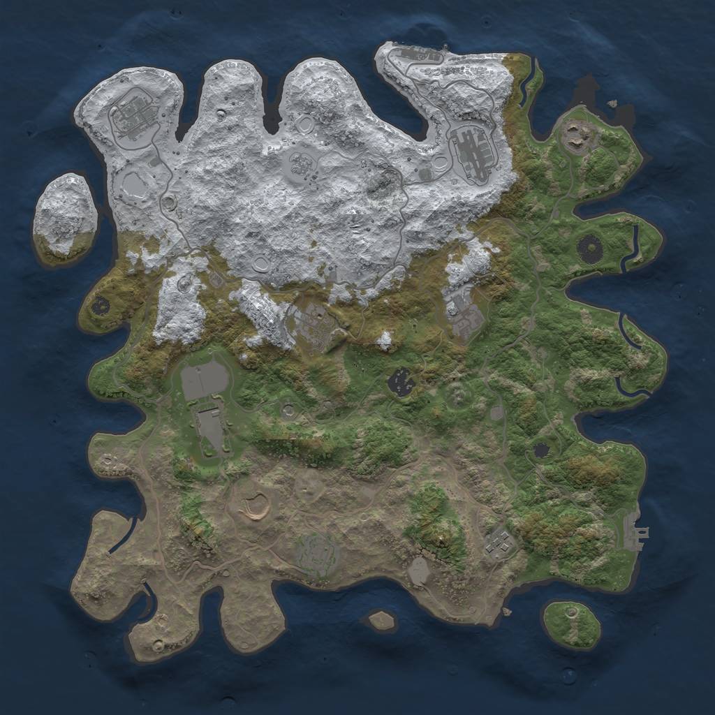 Rust Map: Procedural Map, Size: 4000, Seed: 2023698231, 19 Monuments