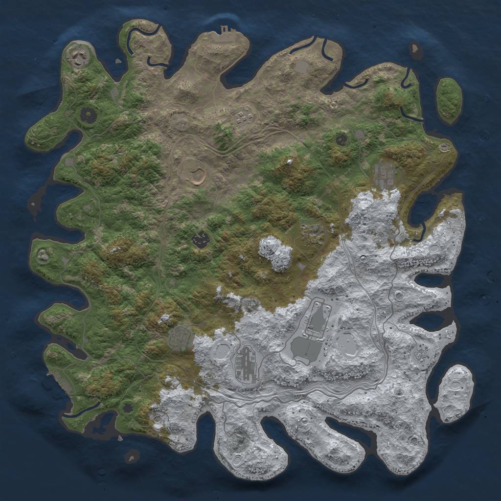 Rust Map: Procedural Map, Size: 4500, Seed: 2554212, 18 Monuments