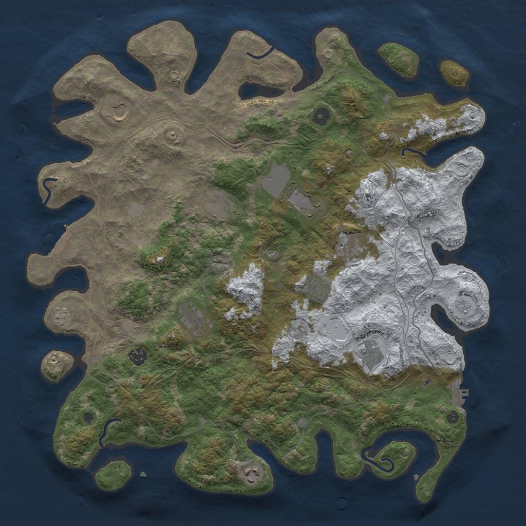 Rust Map: Procedural Map, Size: 4500, Seed: 247171465, 19 Monuments