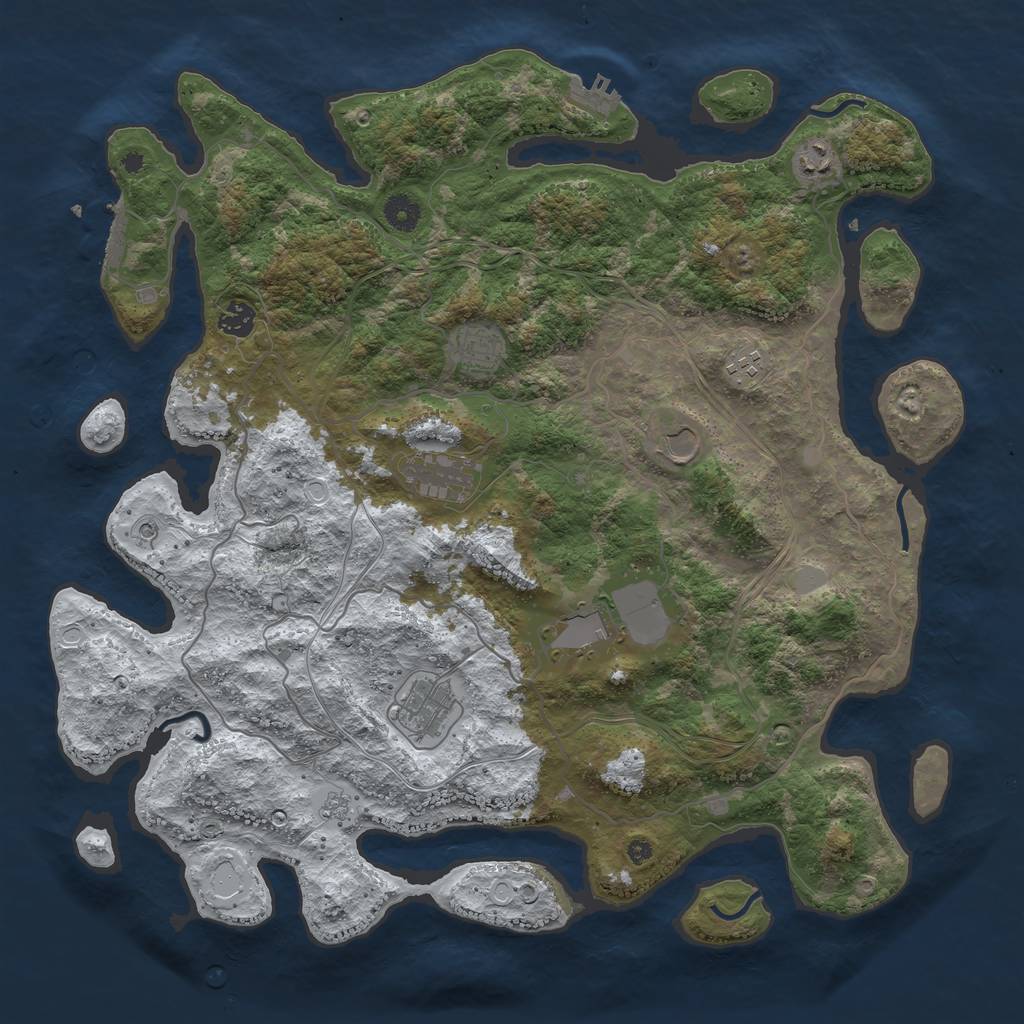 Rust Map: Procedural Map, Size: 4250, Seed: 30329, 17 Monuments