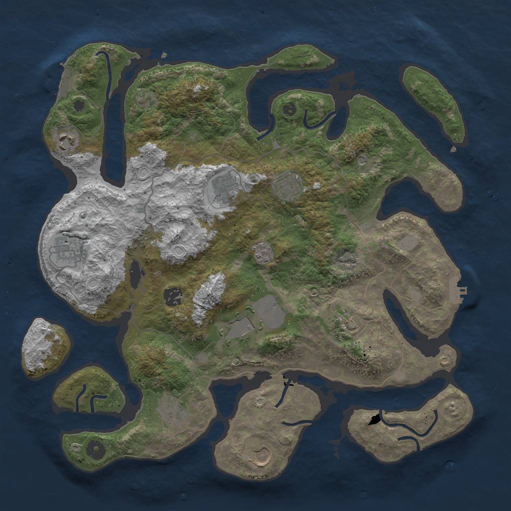 Rust Map: Procedural Map, Size: 4000, Seed: 789990, 18 Monuments