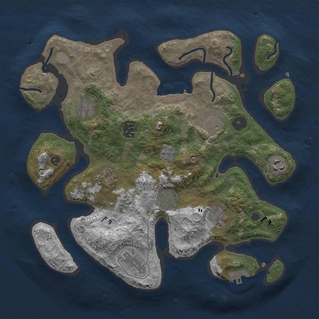 Rust Map: Procedural Map, Size: 3400, Seed: 5615079, 16 Monuments