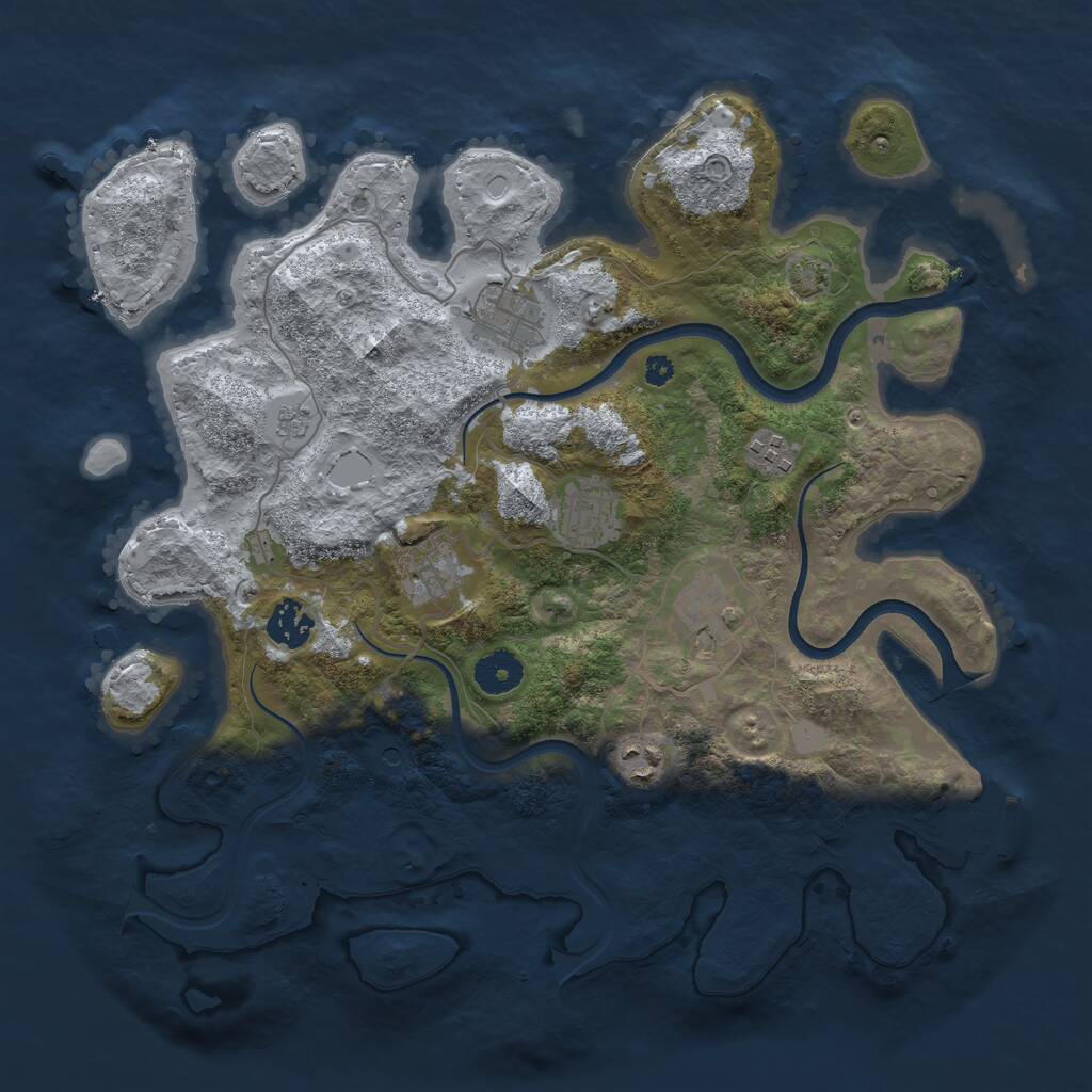 Rust Map: Procedural Map, Size: 3600, Seed: 10101001, 12 Monuments