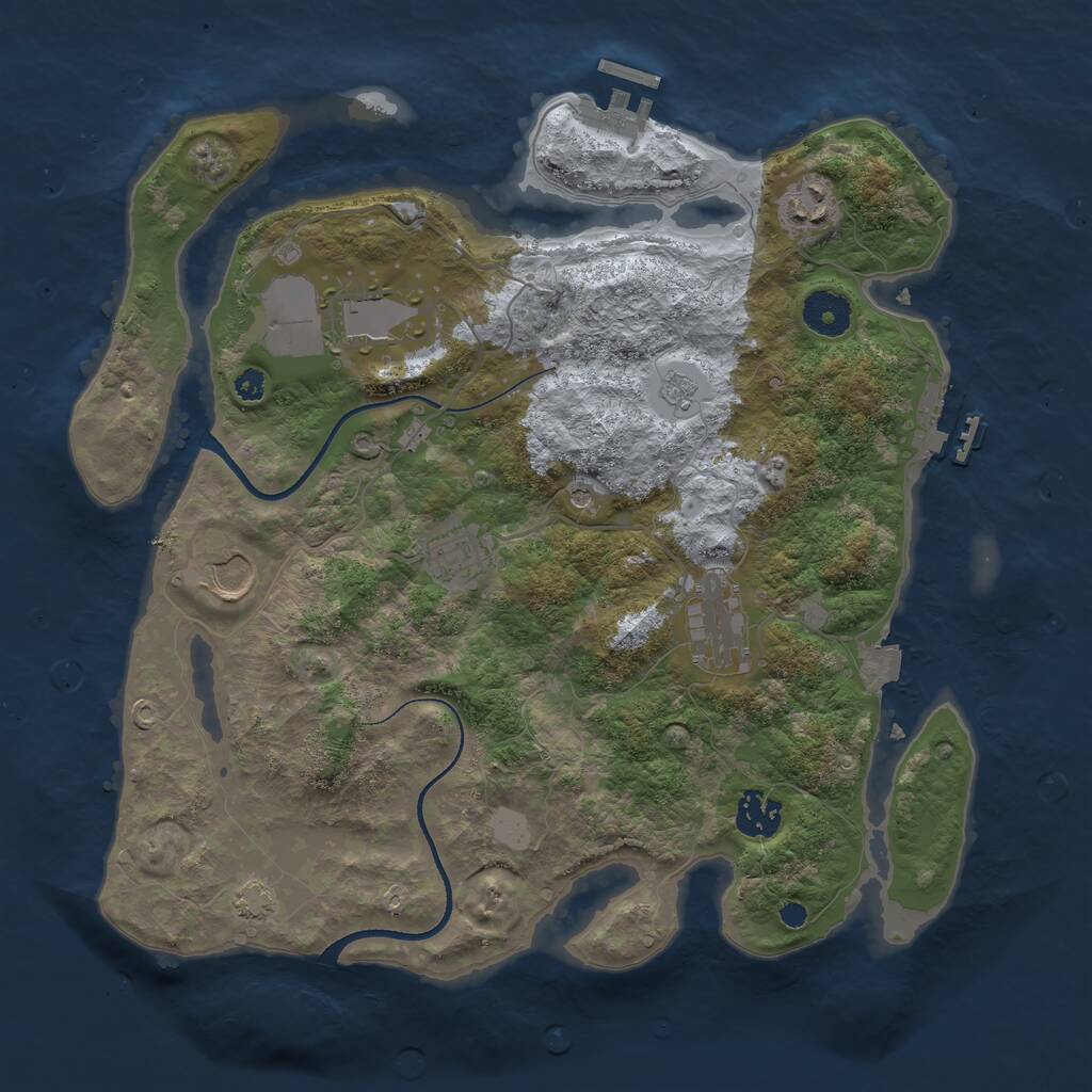 Rust Map: Procedural Map, Size: 3500, Seed: 5961026, 12 Monuments