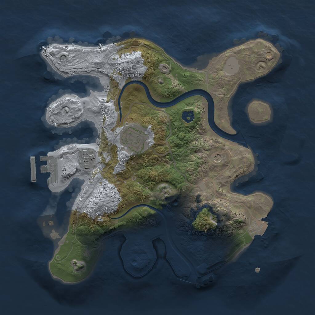 Rust Map: Procedural Map, Size: 2500, Seed: 2937465, 6 Monuments