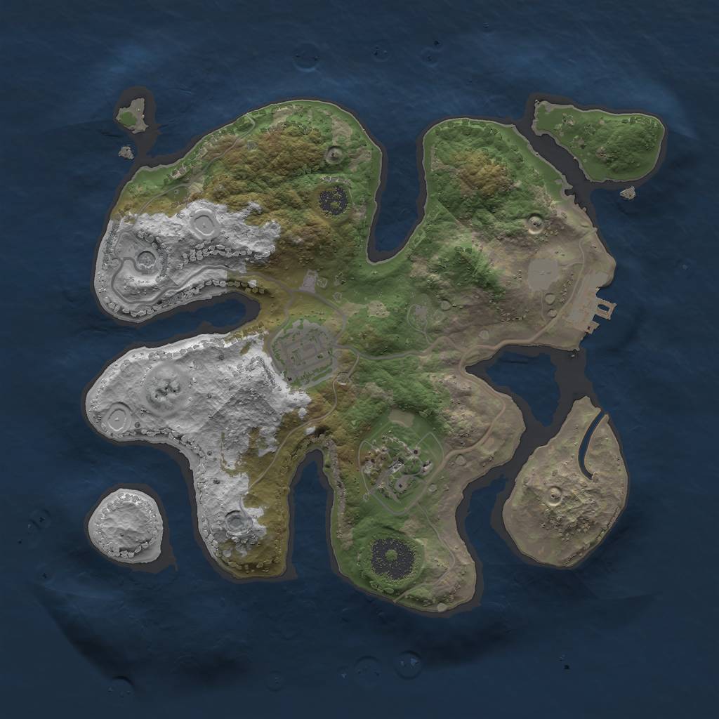 Rust Map: Procedural Map, Size: 2535, Seed: 1822460025, 9 Monuments
