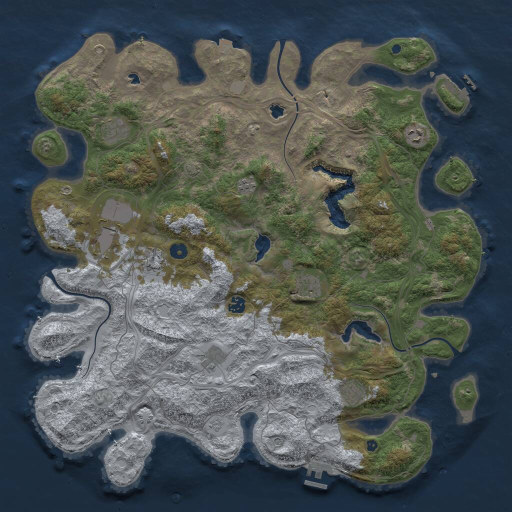 Rust Map: Procedural Map, Size: 4500, Seed: 281206, 15 Monuments