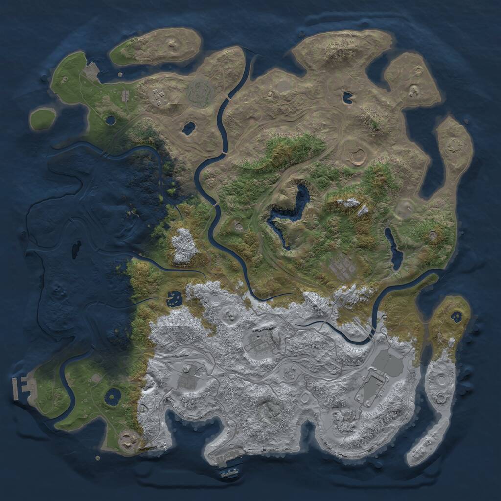 Rust Map: Procedural Map, Size: 4500, Seed: 4479578, 16 Monuments