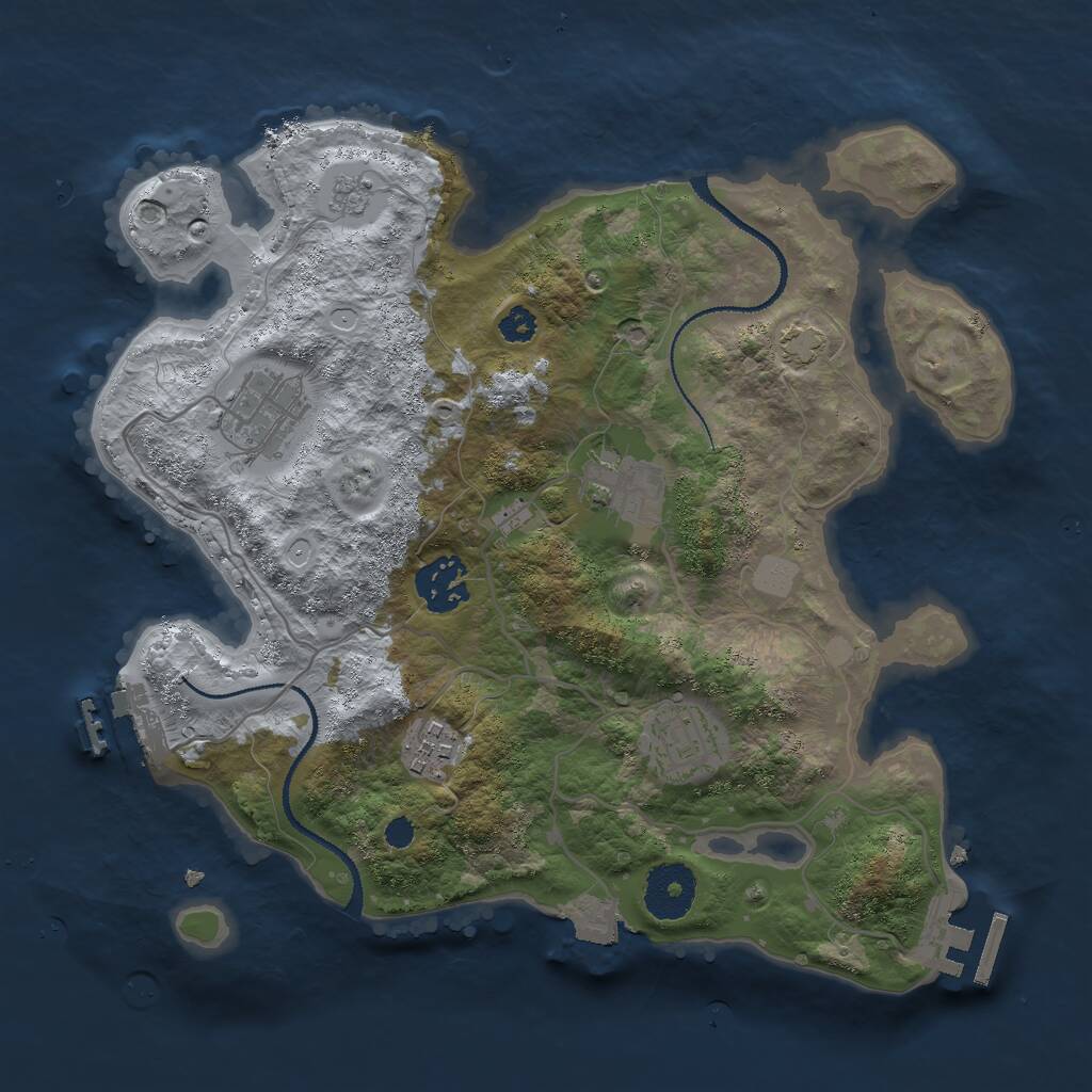 Rust Map: Procedural Map, Size: 3000, Seed: 8971566, 10 Monuments