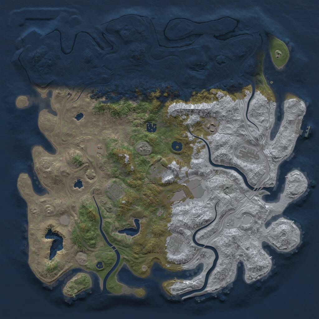 Rust Map: Procedural Map, Size: 4500, Seed: 4968248, 15 Monuments