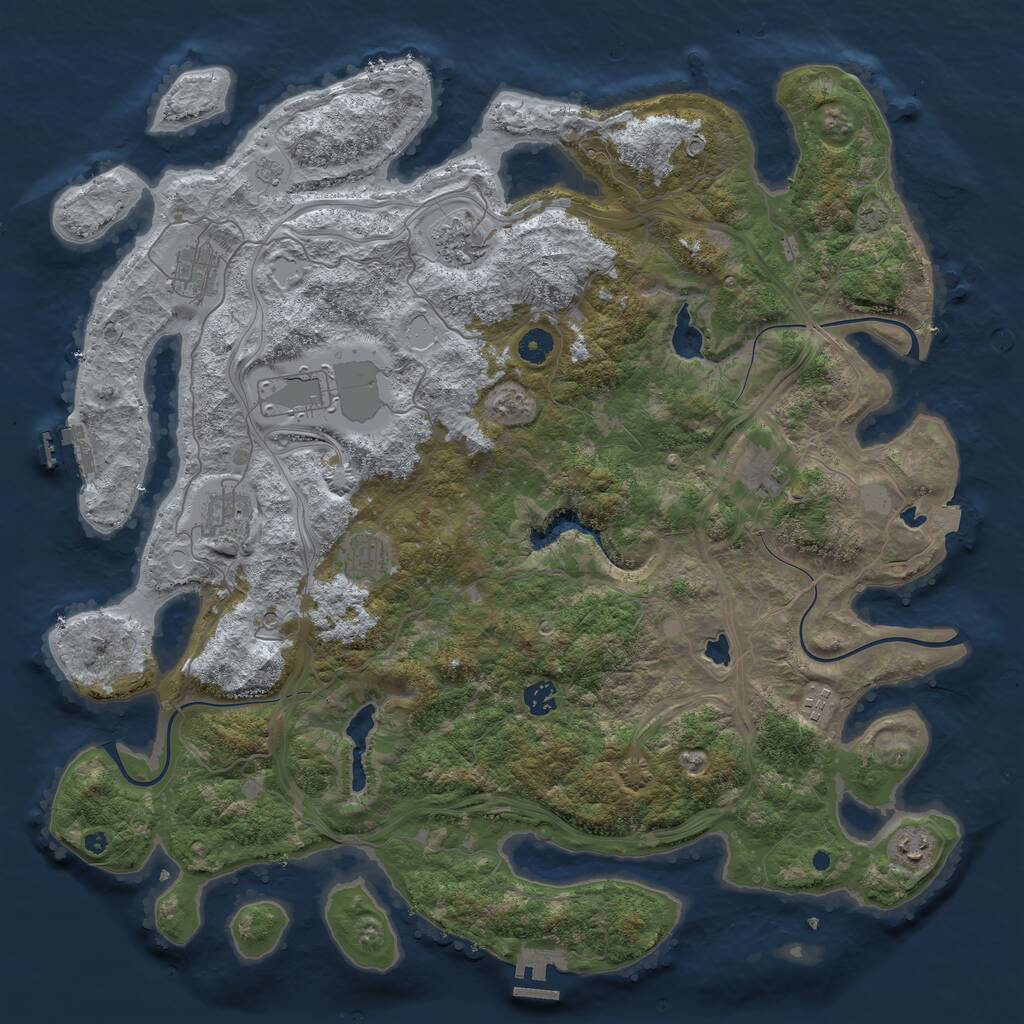 Rust Map: Procedural Map, Size: 4500, Seed: 4567238, 15 Monuments