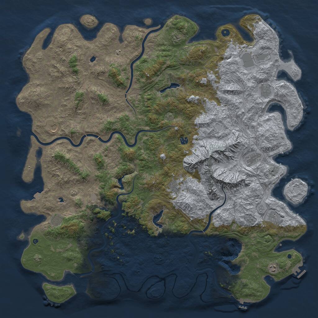 Rust Map: Procedural Map, Size: 6000, Seed: 8012022, 17 Monuments