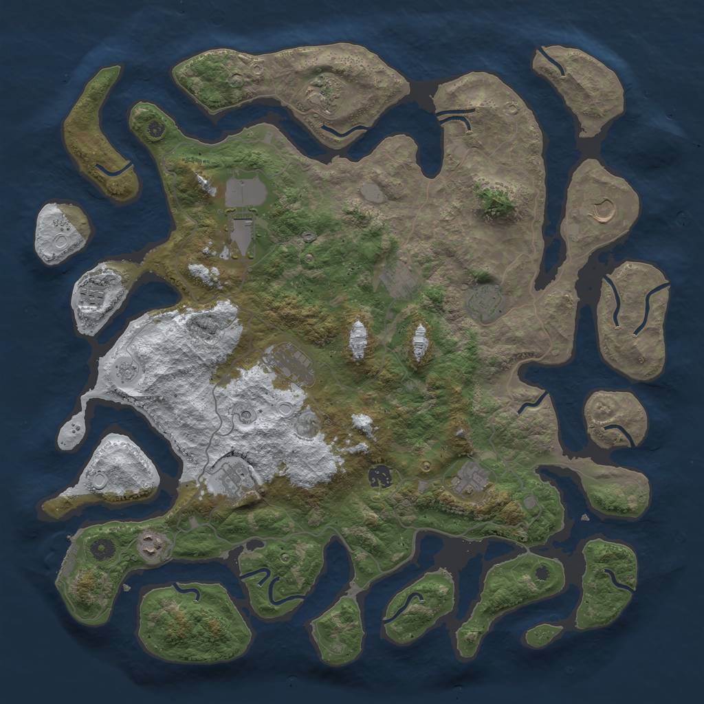Rust Map: Procedural Map, Size: 4500, Seed: 1065668, 19 Monuments