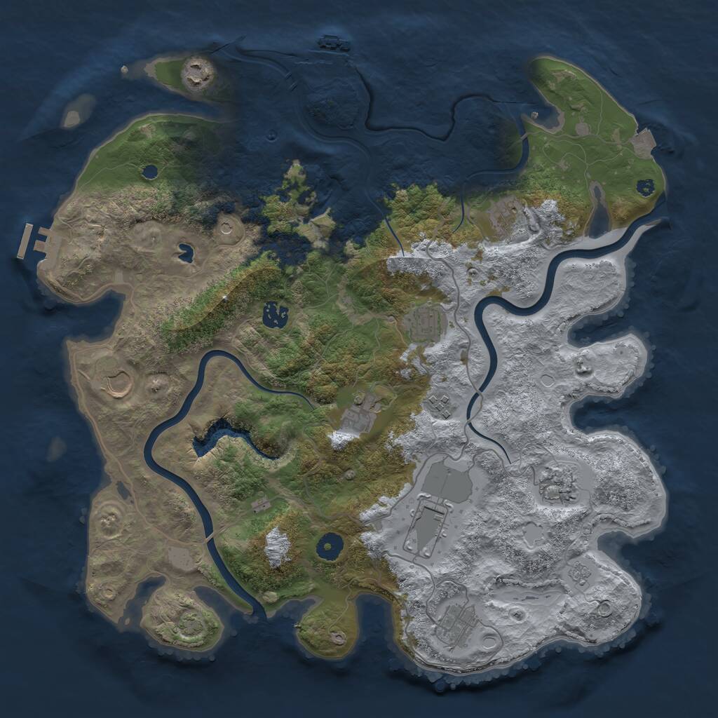 Rust Map: Procedural Map, Size: 4000, Seed: 2847548, 16 Monuments