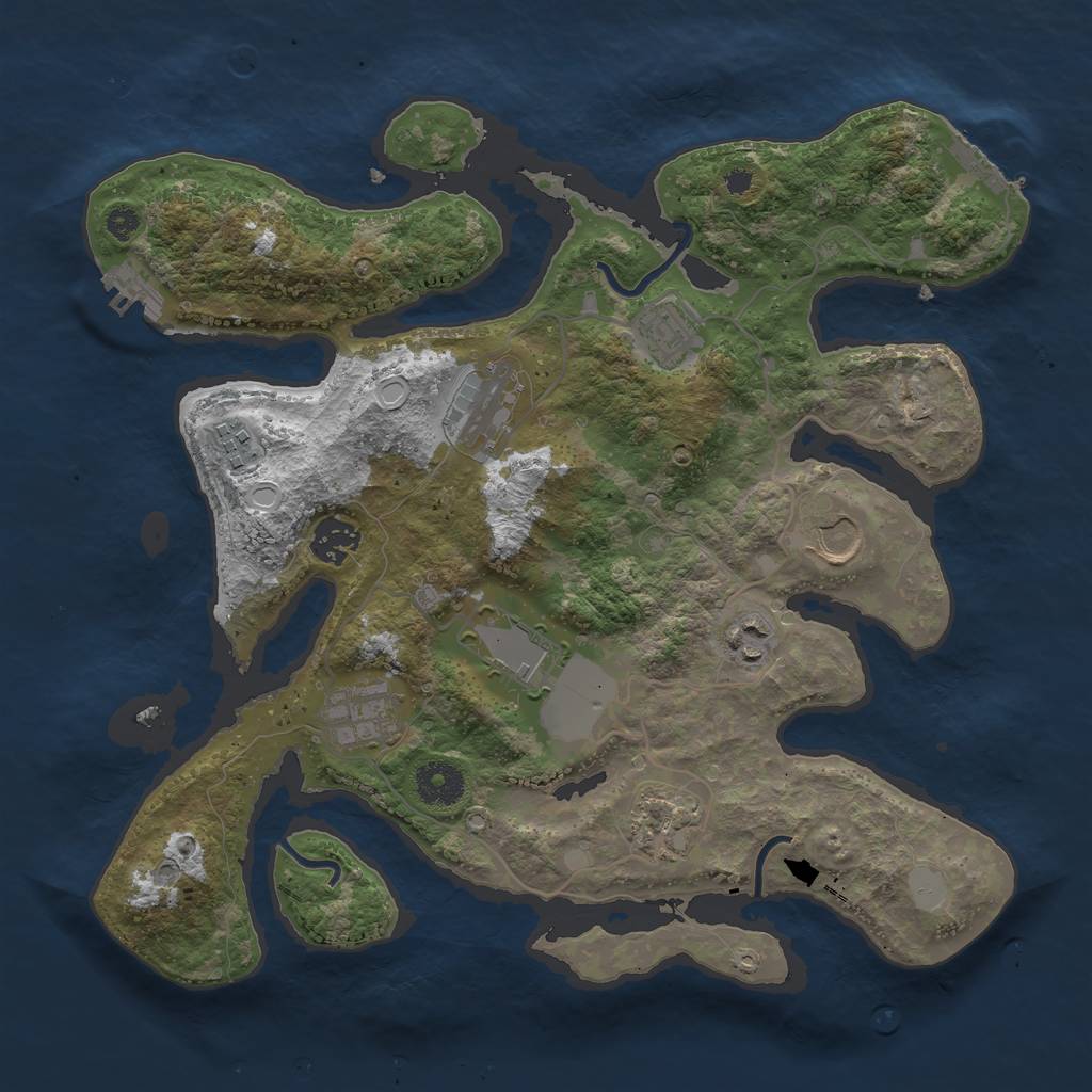 Rust Map: Procedural Map, Size: 3500, Seed: 736284212, 16 Monuments