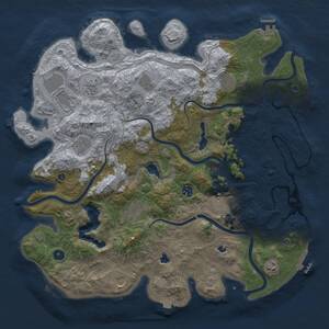 Thumbnail Rust Map: Procedural Map, Size: 4500, Seed: 7777, 17 Monuments