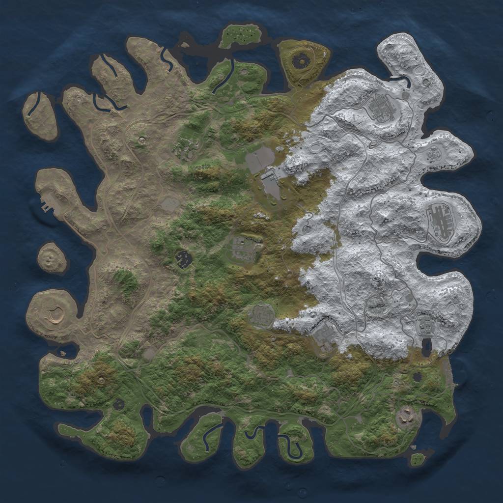 Rust Map: Procedural Map, Size: 4500, Seed: 5787690, 20 Monuments