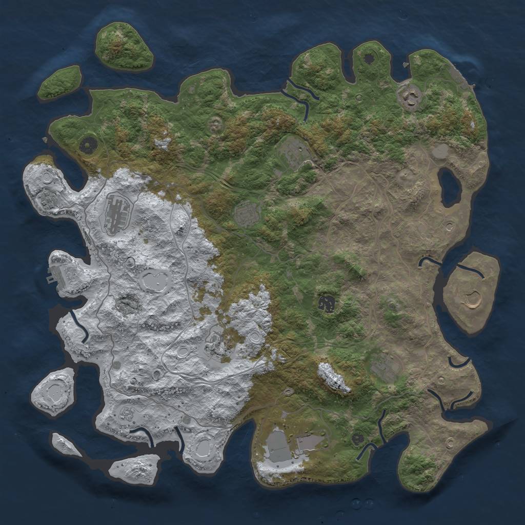 Rust Map: Procedural Map, Size: 4500, Seed: 6083647, 19 Monuments