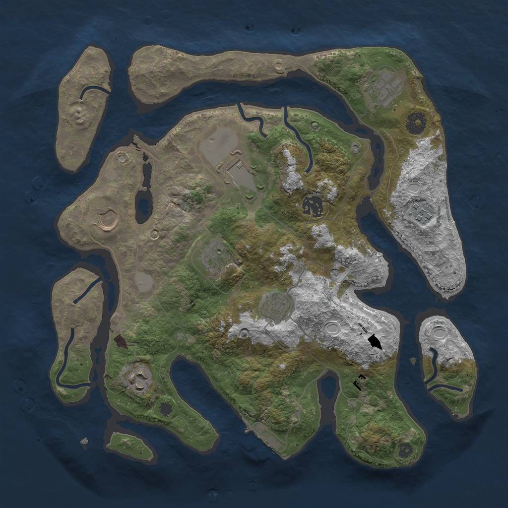 Rust Map: Procedural Map, Size: 3500, Seed: 905606759, 15 Monuments