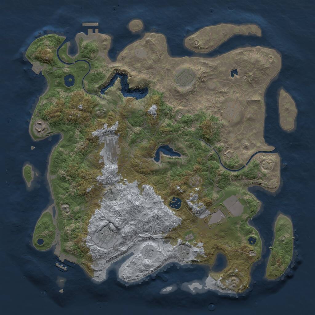Rust Map: Procedural Map, Size: 4000, Seed: 563247, 14 Monuments