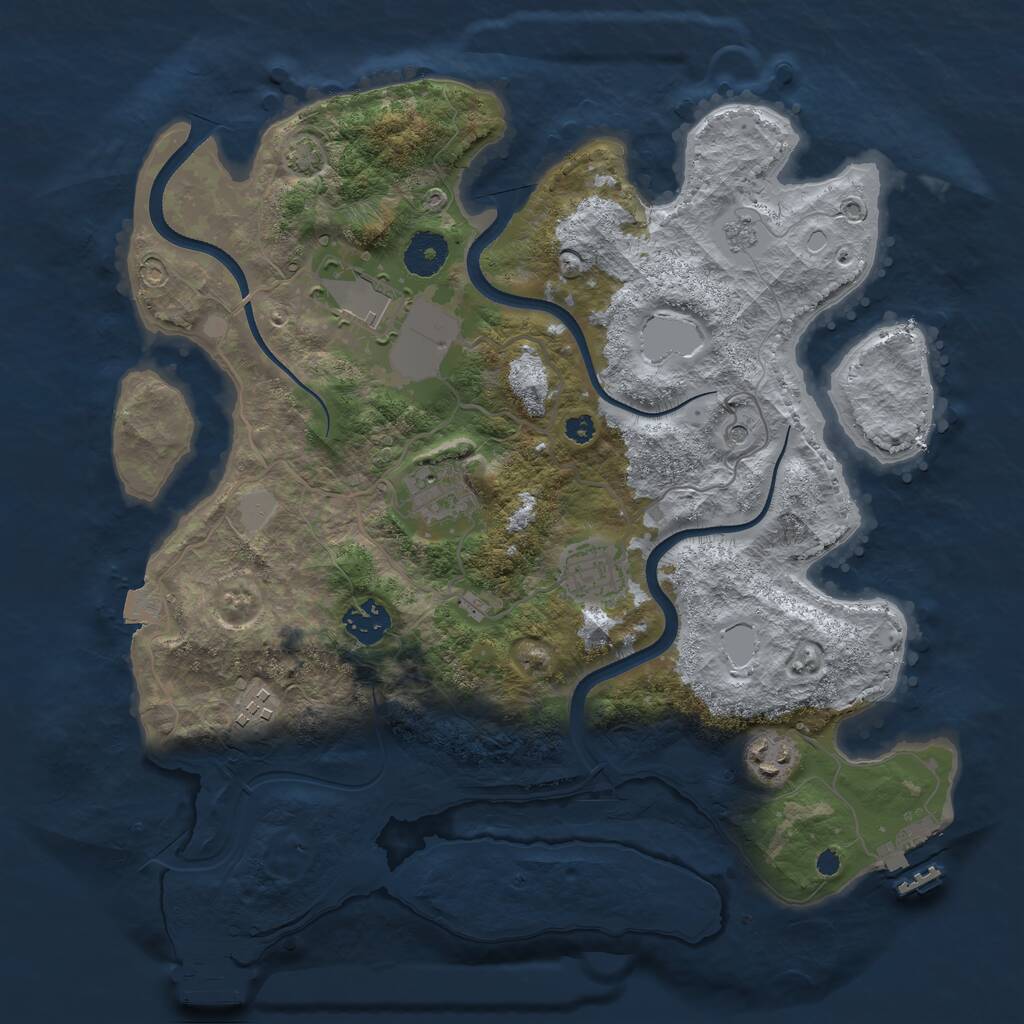 Rust Map: Procedural Map, Size: 3500, Seed: 3212, 12 Monuments